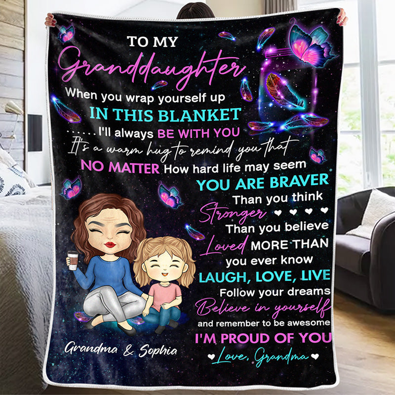 To My Dearest Granddaughter Personalized Family Blanket, Gift from Grandma
