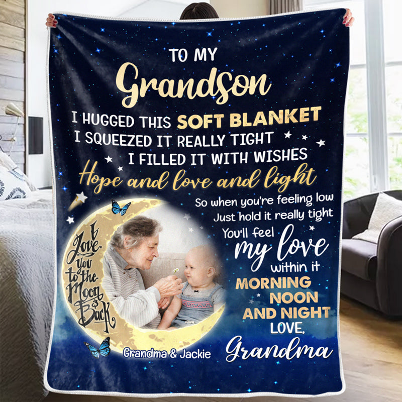 Custom Photo You'll Feel My Love Within It Personalized Family Blanket, Christmas Gift from Mom or Grandma