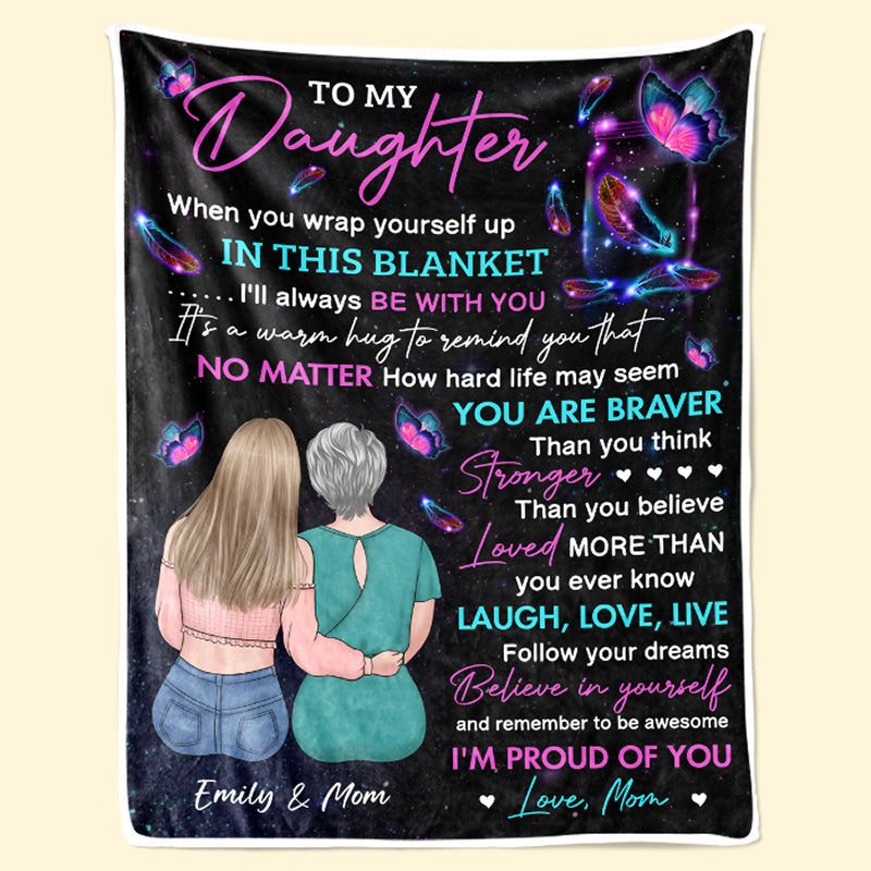 Like Mother Like Daughter Personalized Family Blanket, Custom Christmas Gift from Mom