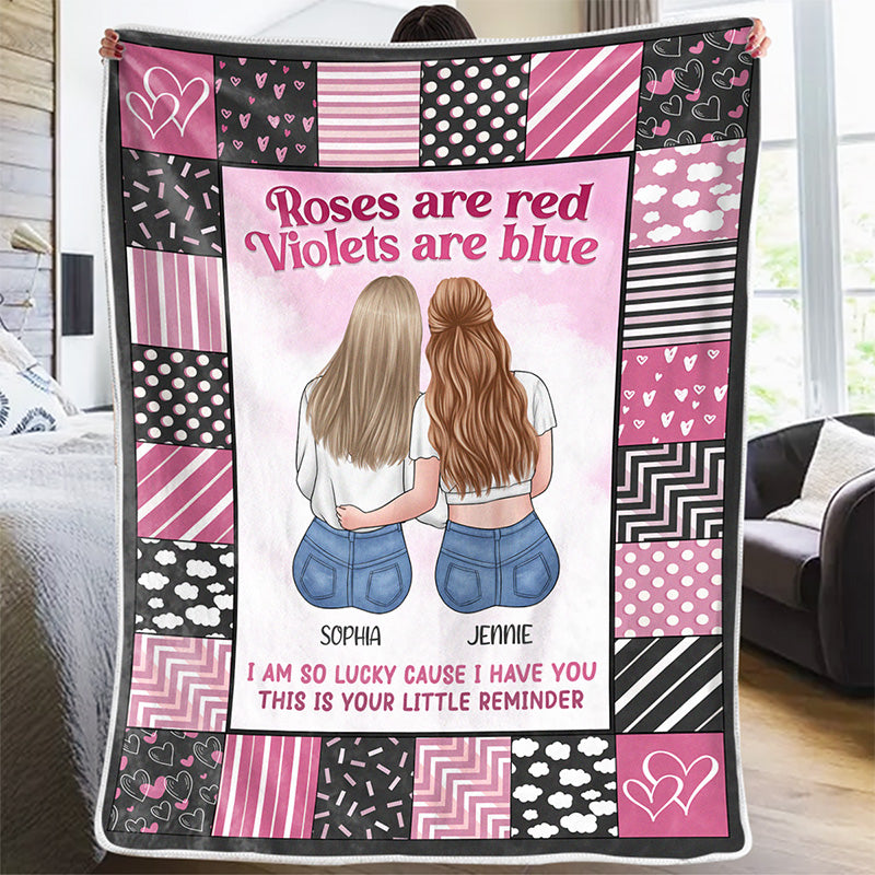 I Am So Lucky Cause I Have You Personalized Bestie Blanket, Custom Gift for Best Friends Sisters