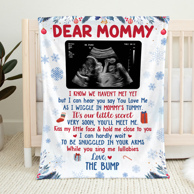 Custom Photo Our Little Secret Personalized Baby Blanket, Family Christmas Gift for New Parents