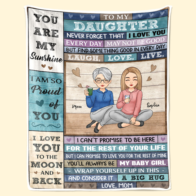 To My Beautiful Daughter Personalized Custom Blanket, Christmas Gift from Mom