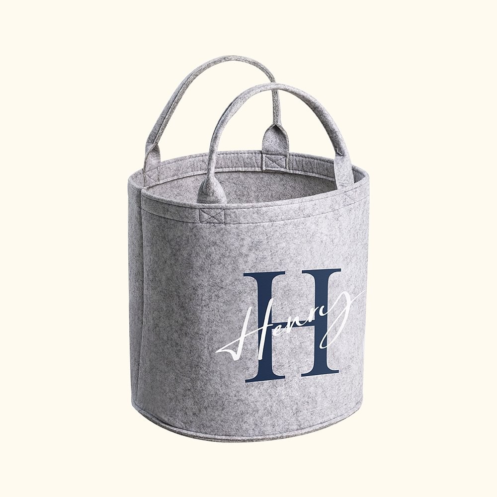 Personalized Polyester Storage Basket for Toys