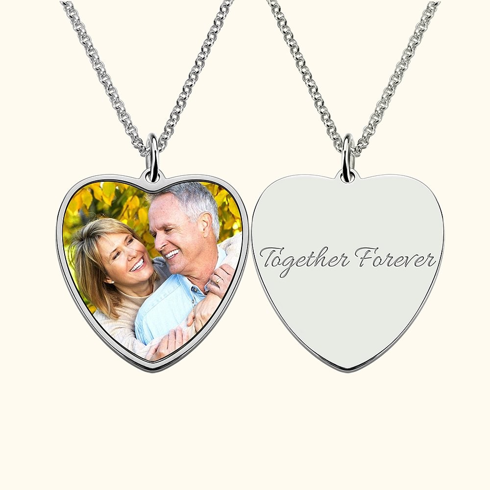 Heart Shape Photo Necklace Stainless Steel