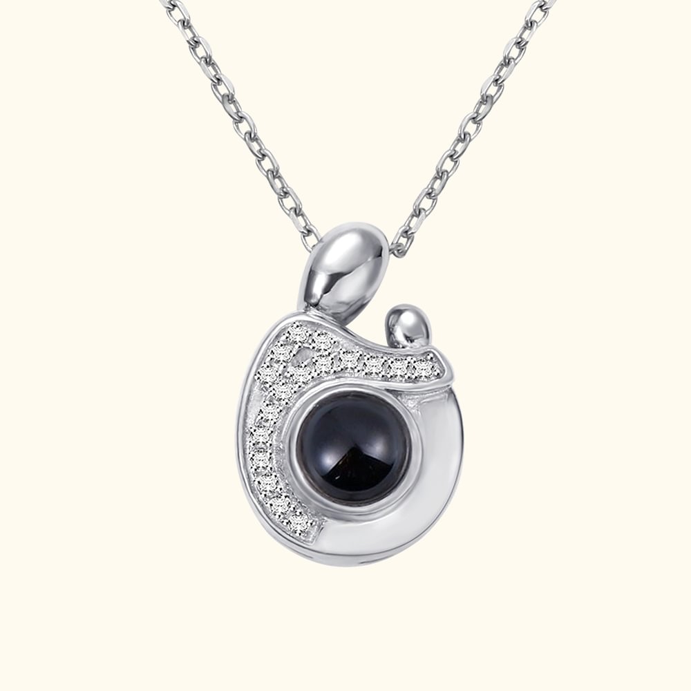Personalized Mother Child Projection Photo Necklace Mom to Be Necklace
