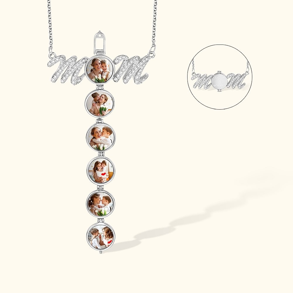 Personalized Foldable Multi-layer Photo Box MOM Necklace