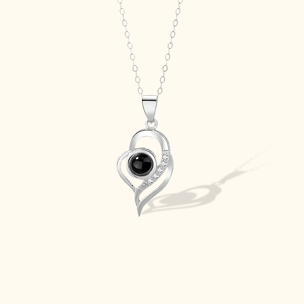 Personalized Heart Shaped Photo Projection Necklace for Birthday Anniversary Memorial Gift