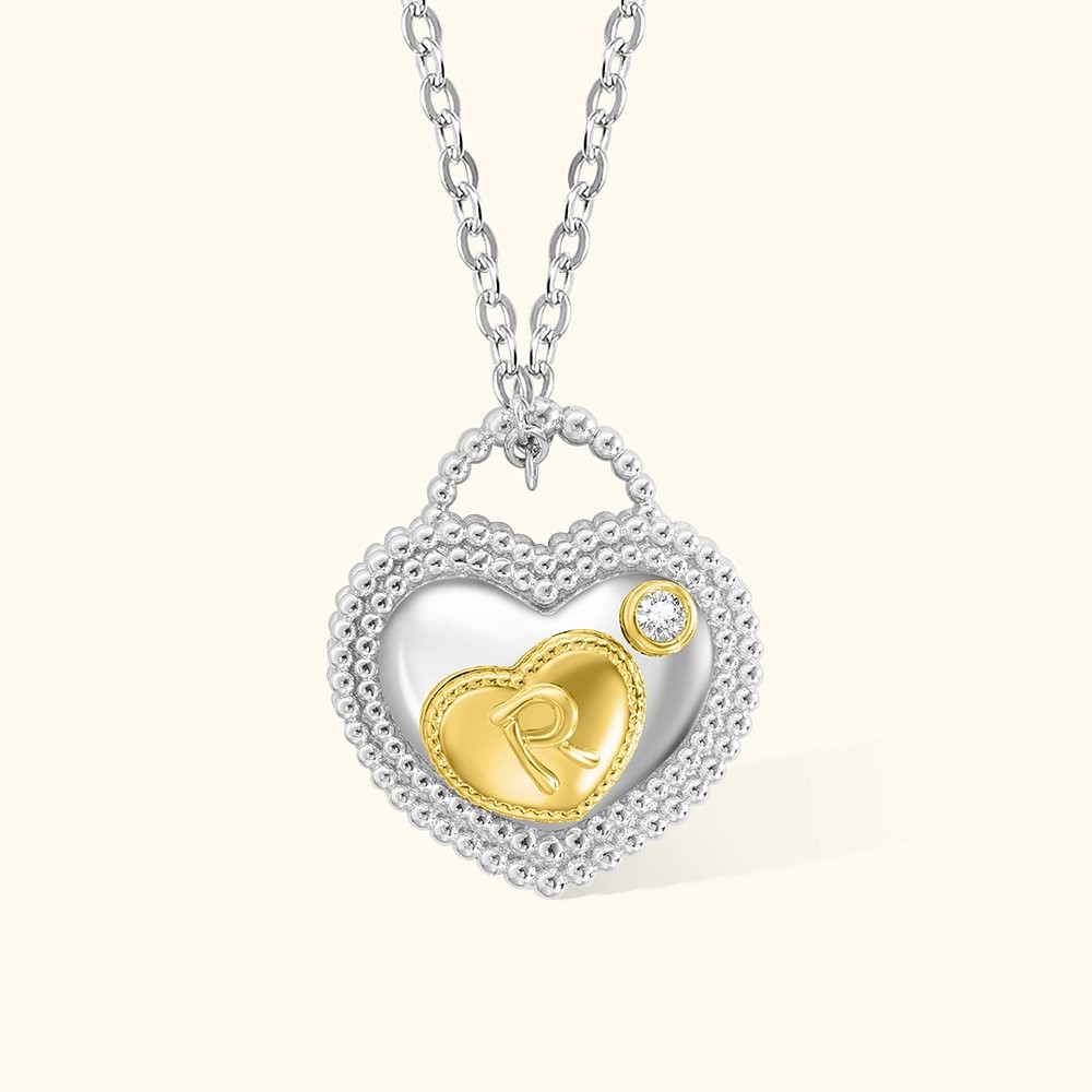 Personalized Mother and Child Initial Birthstone Heart Padlock Necklace Mother's Day Women Jewelry Gift,mother's day, happy mothers day