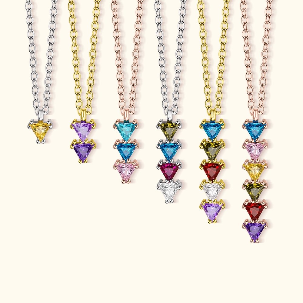 Personalized  Necklace with Family Birthstone for Woman Mother's Day