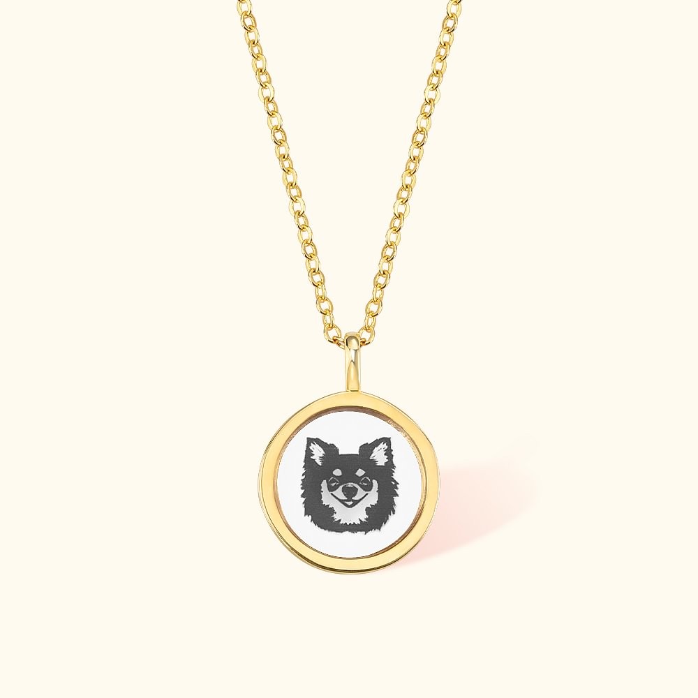 Personalized Clear Resin Pet Portrait Photo Necklace for Pet Lover Keepsake Women Jewelry