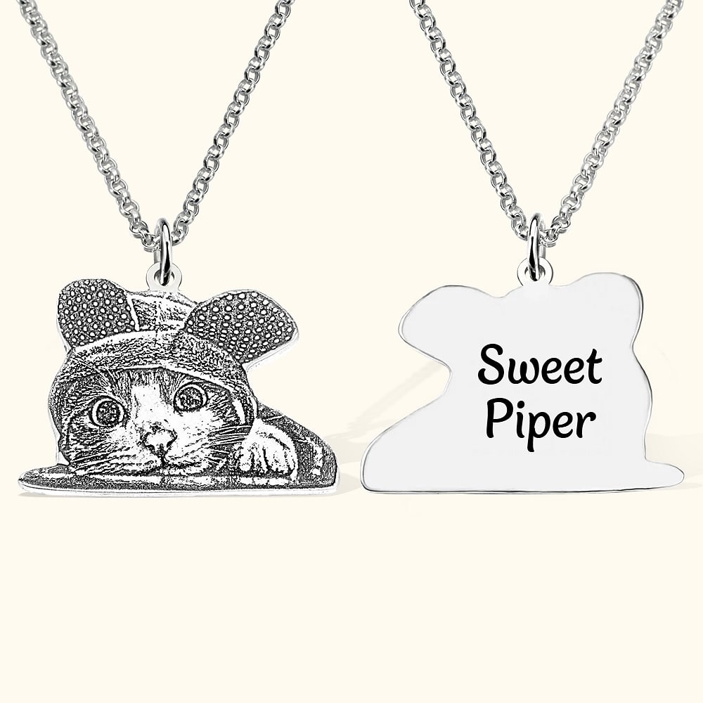 Personalized Pet Photo Necklace Portrait Necklace Keychain