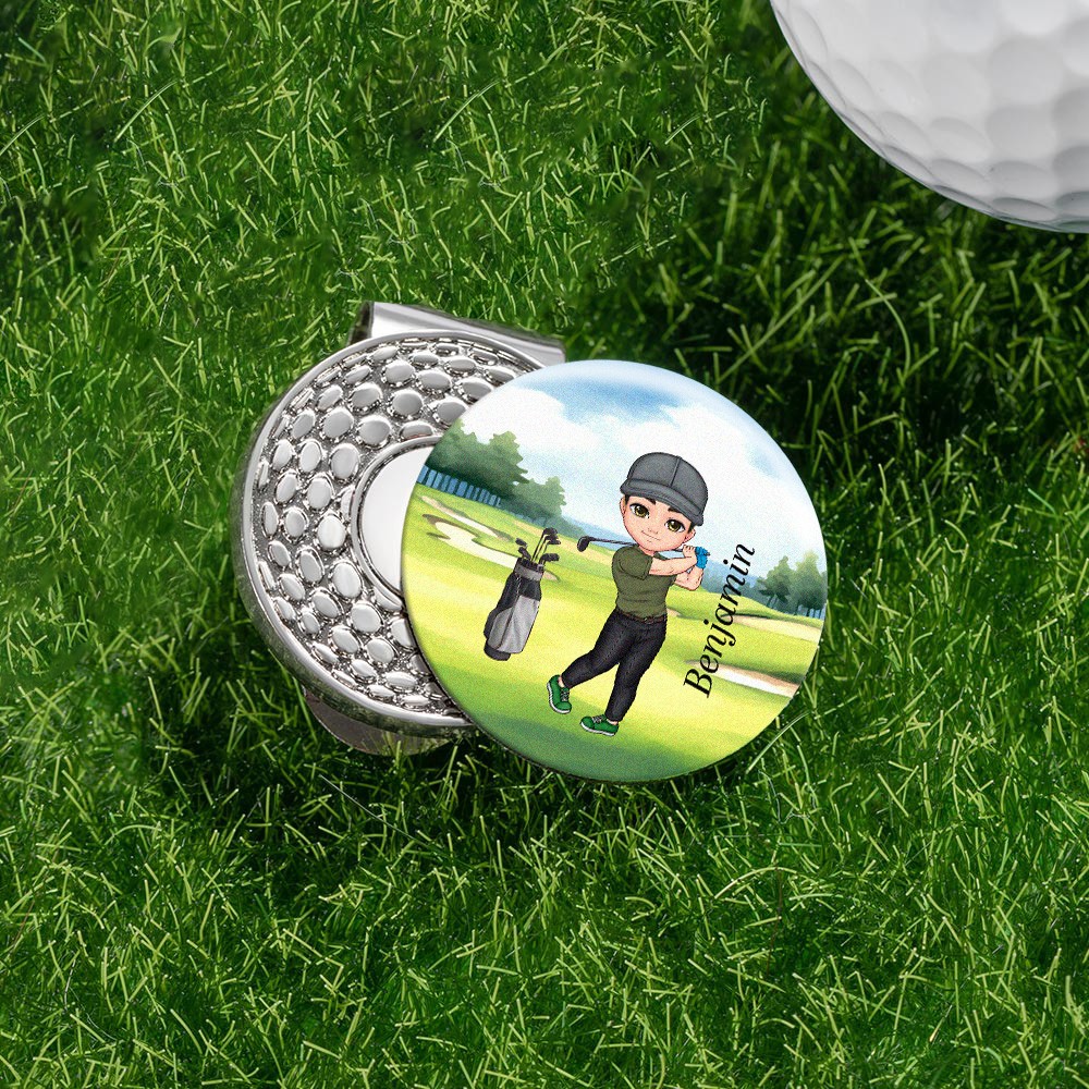 Personalized Cartoon Character Golf Ball Marker Magnetic Hat Clip with Name Birthday  Christmas Gift for Golf Player