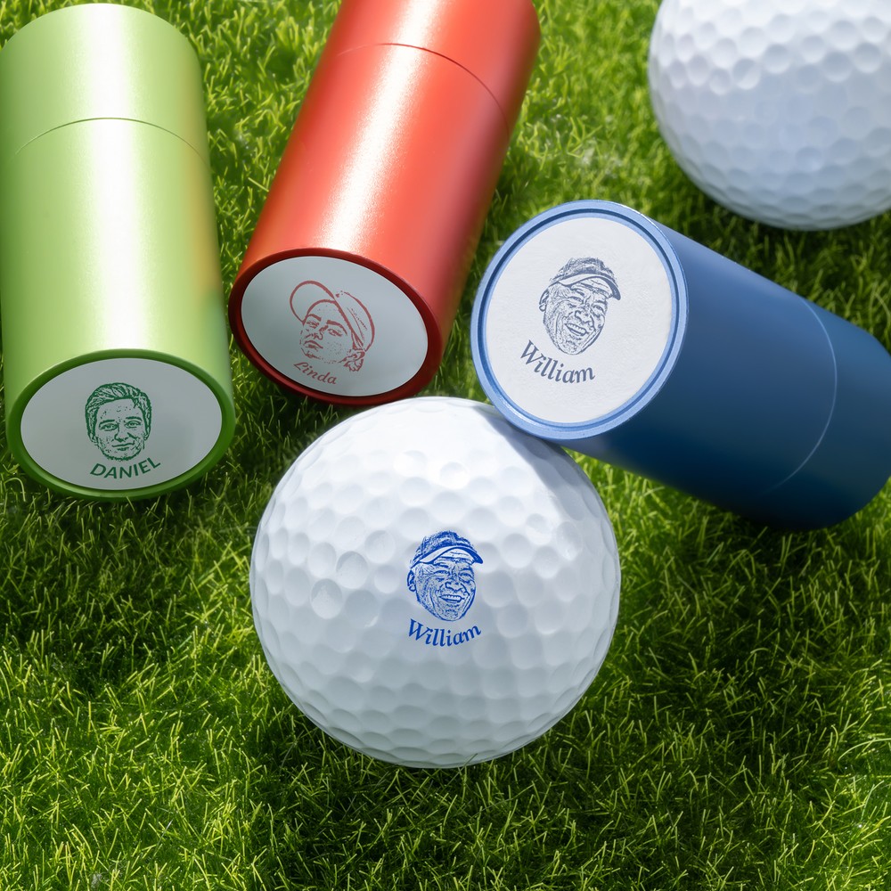 Make Every Swing Unique With Your Face and Name - Personalized Golf Ball Stamp
