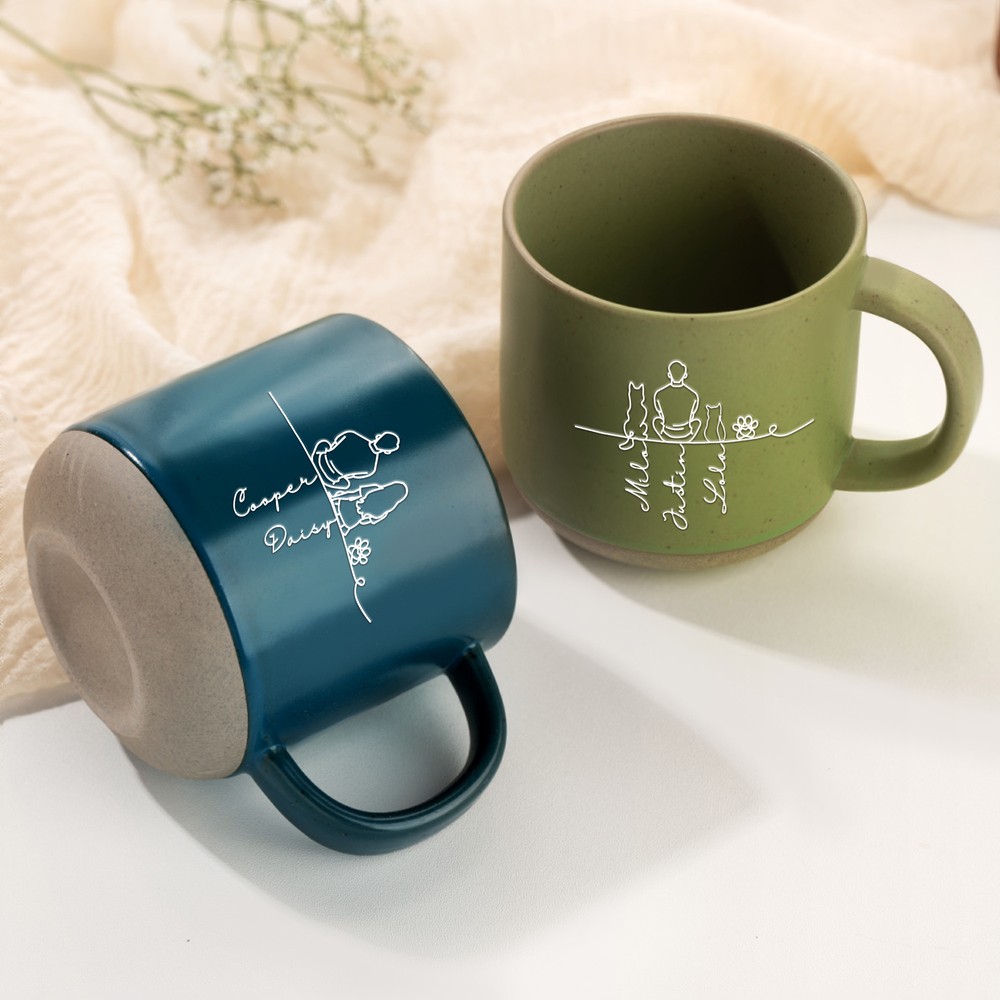 Personalized Pet Silhouette Mug 12 oz Custom Pet Character Coffee Mug Gift for Pet Lovers