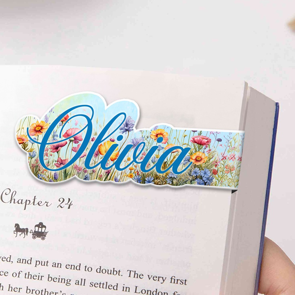 Personalized Watercolor Flower Magnetic Bookmark Clip with Name Reading Essentials Book Club Birthday Gift for Book Lovers Bookworms