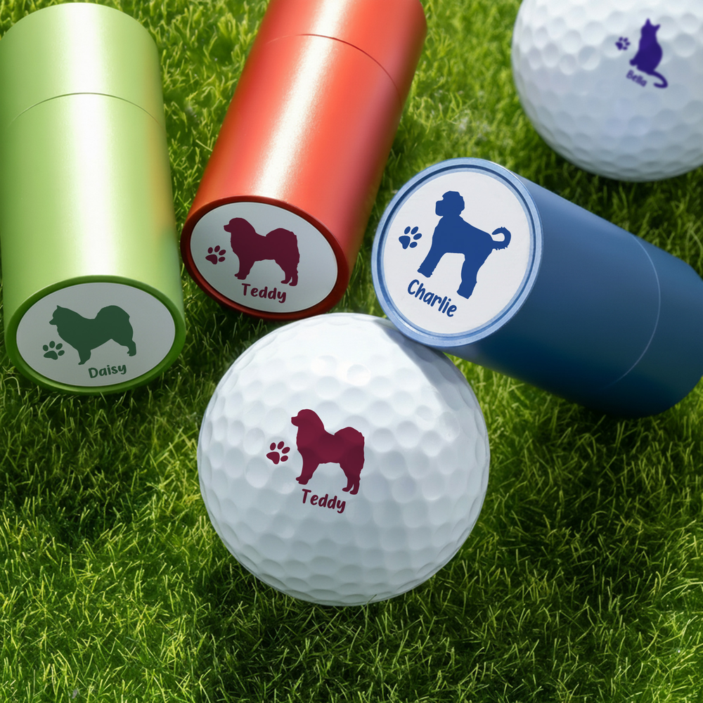 Personalized Multicolor Pet Cat Dog Pattern Golf Ball Stamp Club with Name Competition Souvenir Birthday Gift for Golf Lovers