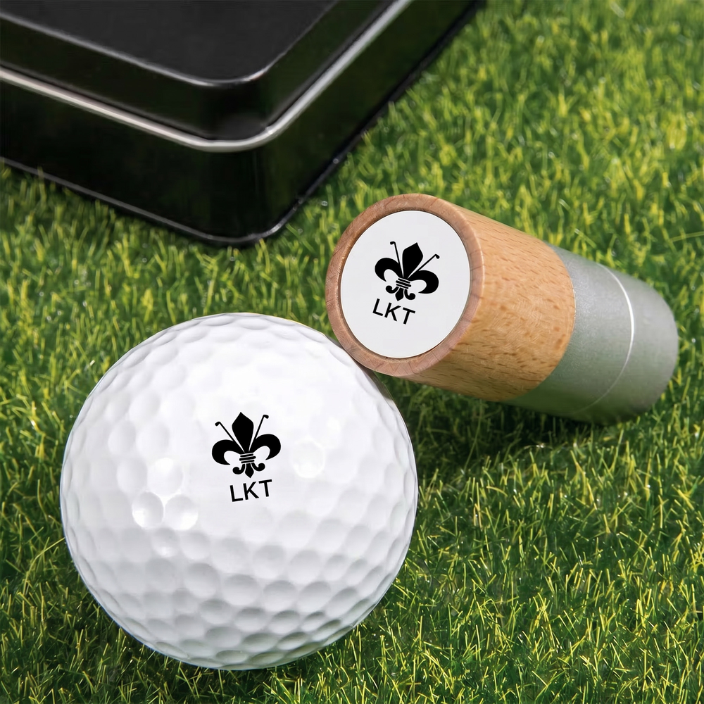 Personalized Golf Themed Monogram Golf Ball Stamp with Name Initials and Tin Box Golf Club Game Day Birthday Gift for Golf Lovers
