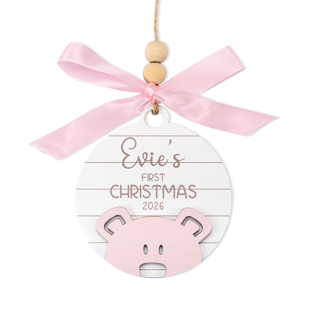 Personalized Wooden Baby's First Christmas Ornament with Name Christmas Gift New Baby Gift
